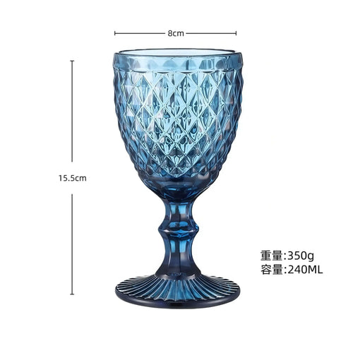 Verre à vin relief rétro style européen épais