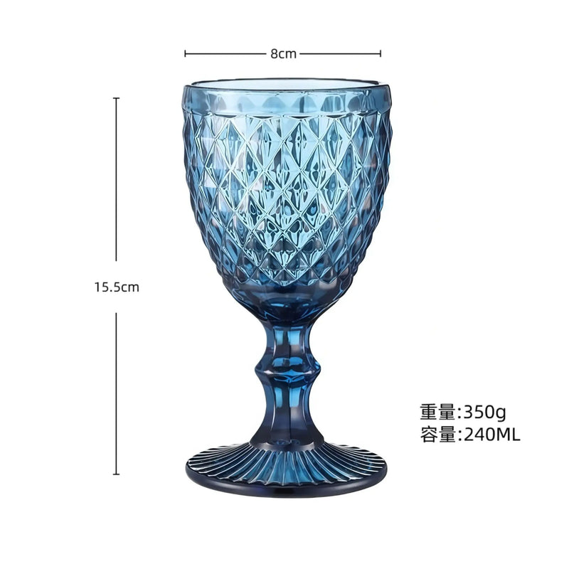 Verre à vin relief rétro style européen épais