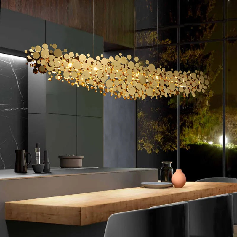 lustre moderne en acier inoxydable chromé pour intérieur - vue 5 sur 10