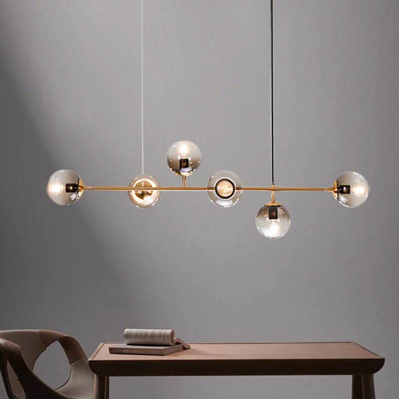 Lustre boule en verre moderne design - vue 4 sur 14