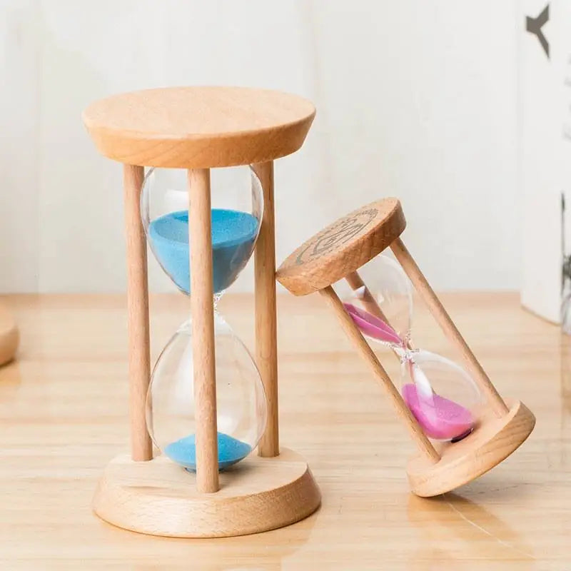 sablier en bois décoratif minuterie créative pour enfants - vue 2 sur 12