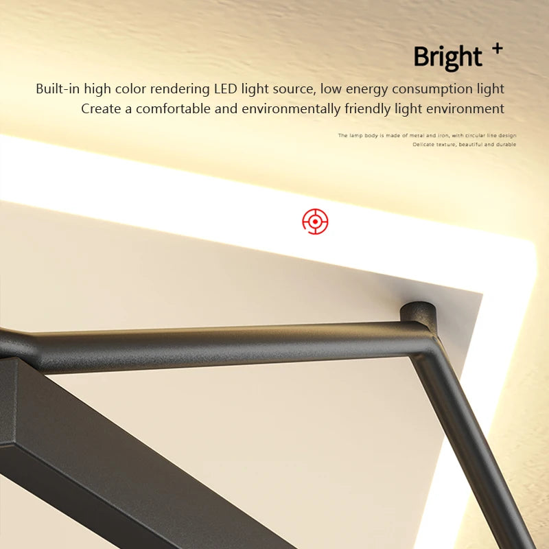 lampe de suspension led moderne carrée ronde industrielle - vue 7 sur 12