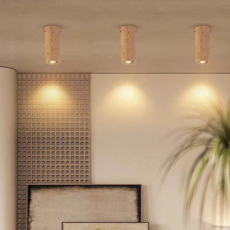 Spot cylindrique en pierre naturelle