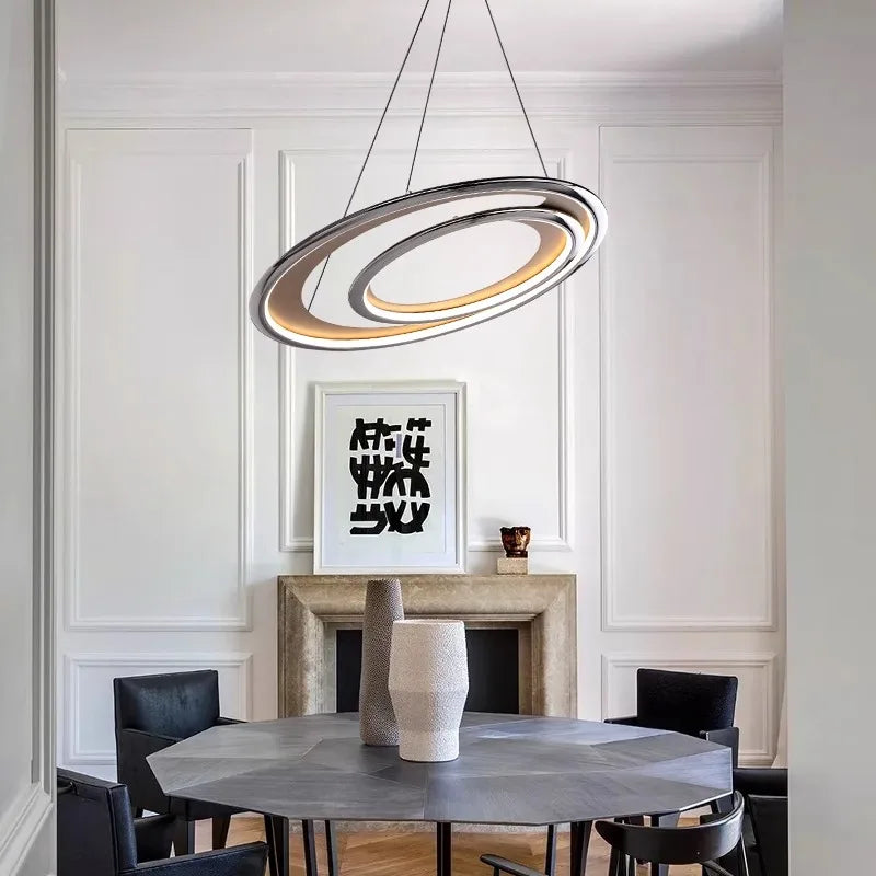 lustre rond moderne led pour intérieur style luxueux suspendu - vue 3 sur 8