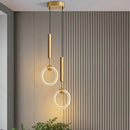 Nordique Led anneau suspension lumières luxe cercle suspension lampe salle à manger cuisine île chambre noir or lustre décor luminaire