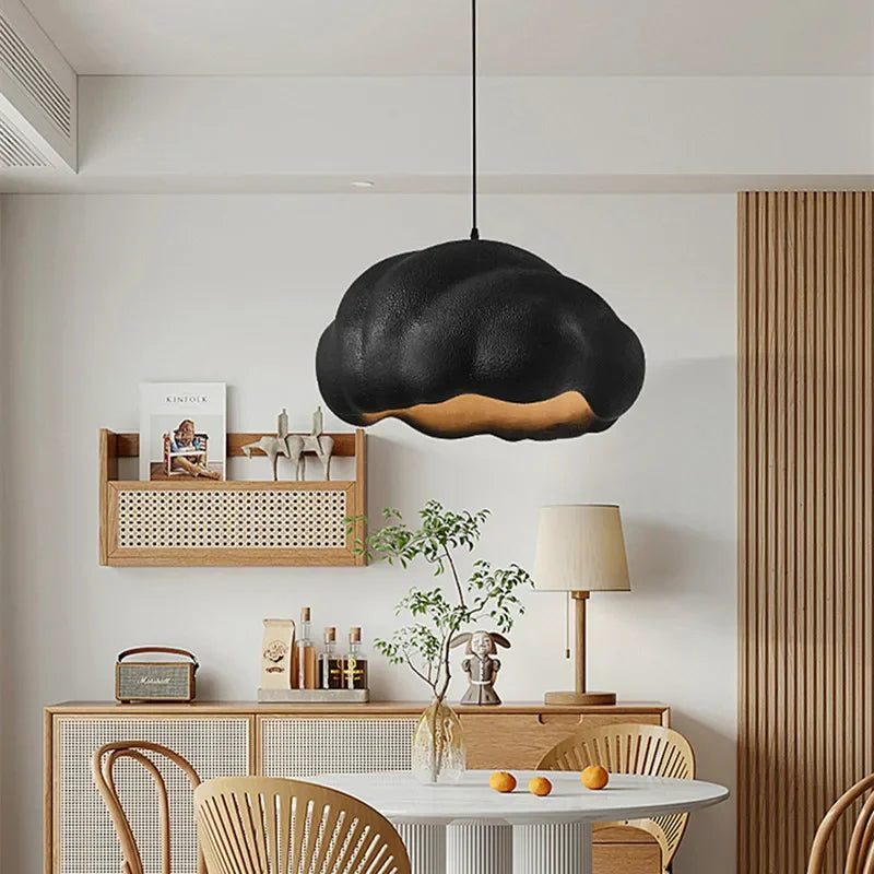 French Dining Room Wabi Sabi LED Pendant Lamp Nordic Cream Style Bar Bedroom Chandelier Fixture Model Room Bar Decorative Lights - vue 6 sur 11