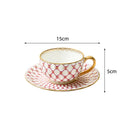 Tasse café porcelaine style nordique anse dorée