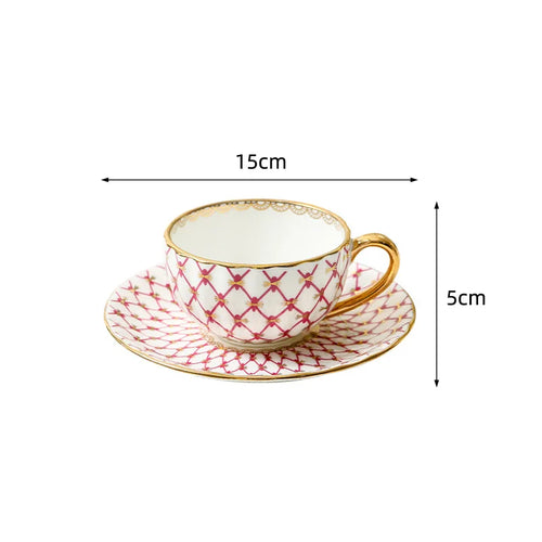 Tasse café porcelaine style nordique anse dorée