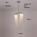 lustre artistique à led en aluminium chromé avec intensité variable