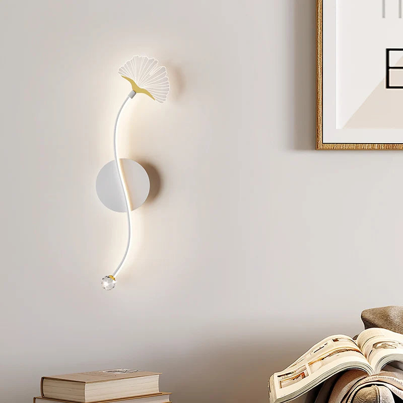 applique murale led tricolore protection yeux design feuille ginkgo - vue 5 sur 12