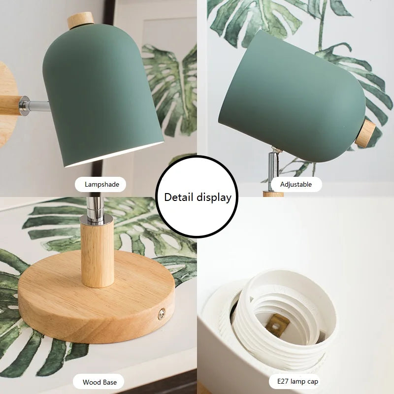 applique murale nordique en fer et bois design moderne - vue 6 sur 19
