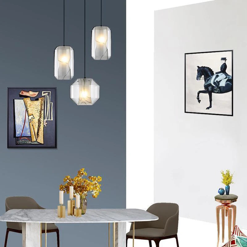 plafonnier led en verre design nordique simple luminaire décoratif intérieur - vue 4 sur 8