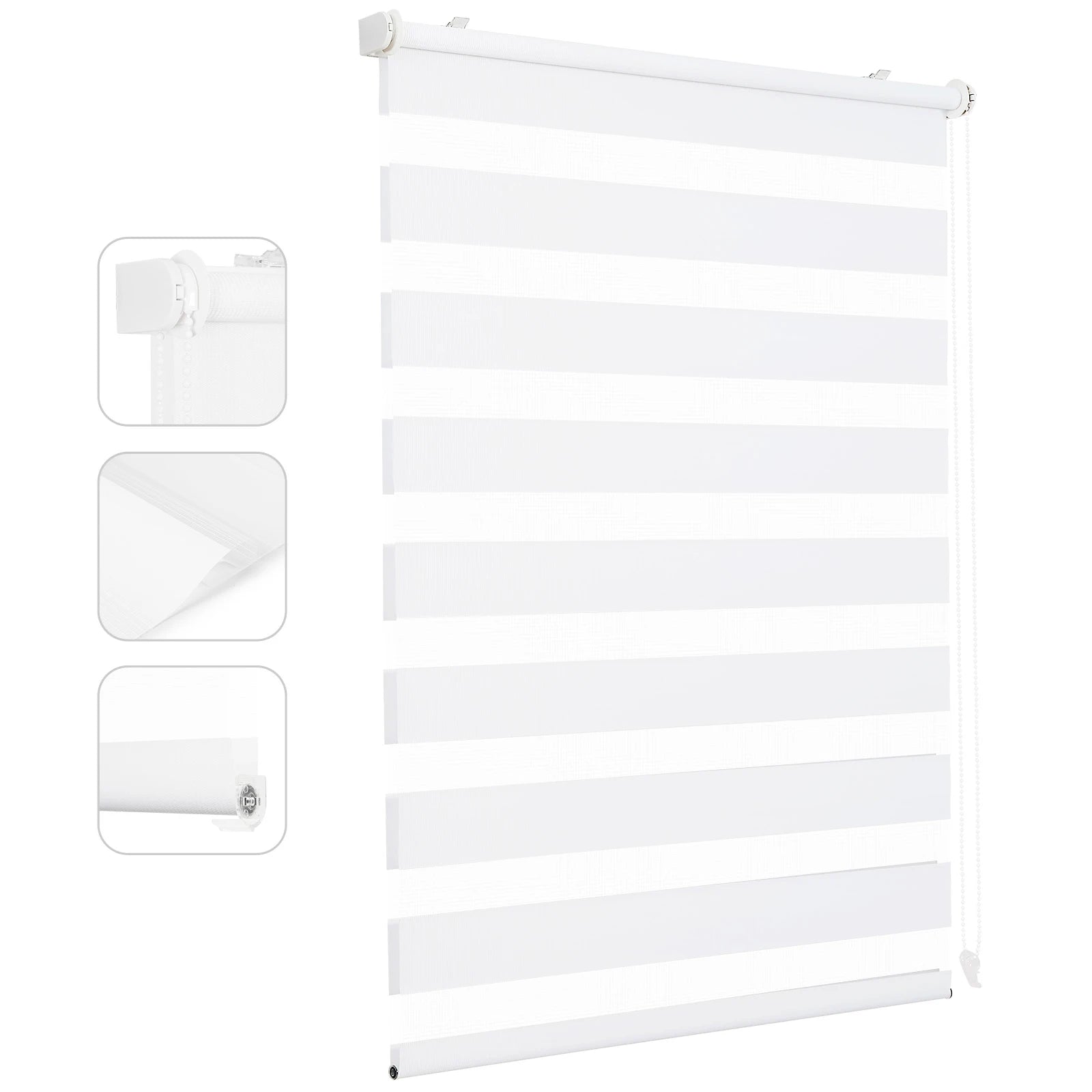 Store enrouleur double sans perçage occultant fenêtre 80cm - vue 8 sur 13
