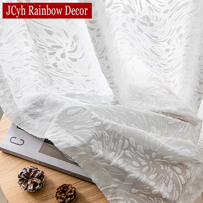 Voilage tulle à motifs décoratifs pour salon chambre - vue 5 sur 7