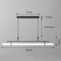 suspension led longue bande style tube design moderne sandyha