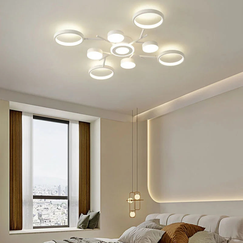 Plafonnier led télécommande simple blanc décoratif 2023 - vue 5 sur 9