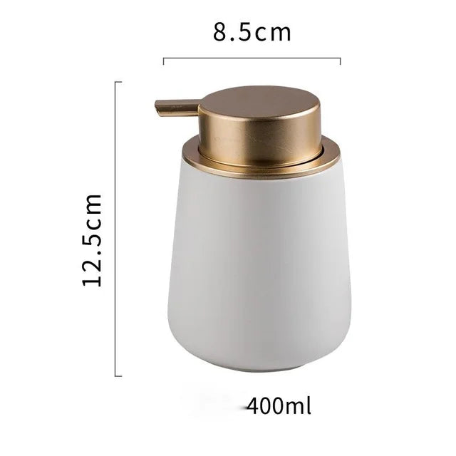 distributeur de savon en céramique et accessoires de bain complets - vue 12 sur 18