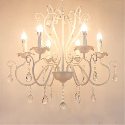 lustre vintage en métal avec suspensions en cristal décoratif pour intérieur