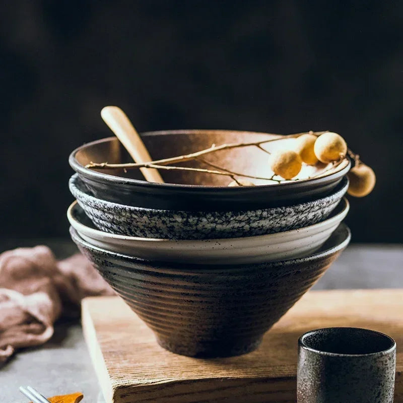 Bol ramen céramique style japonais motif artisanal - vue 3 sur 7
