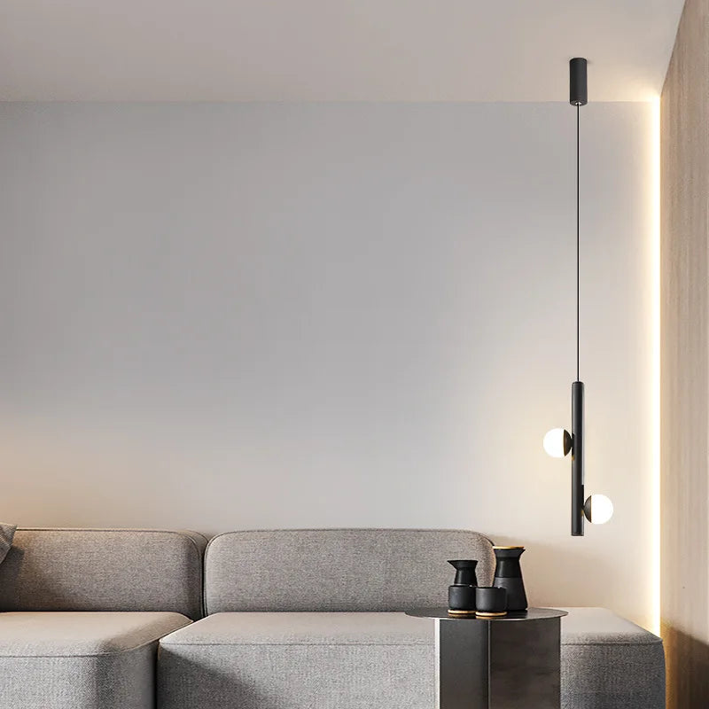 Suspension long ligne moderne minimalisme led luxe - vue 6 sur 8