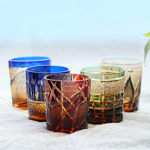 Verre whisky edo kiriko gravé main style japonais