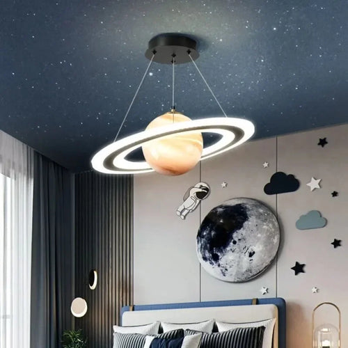 lustre créatif led boule de verre pour chambre d'enfants