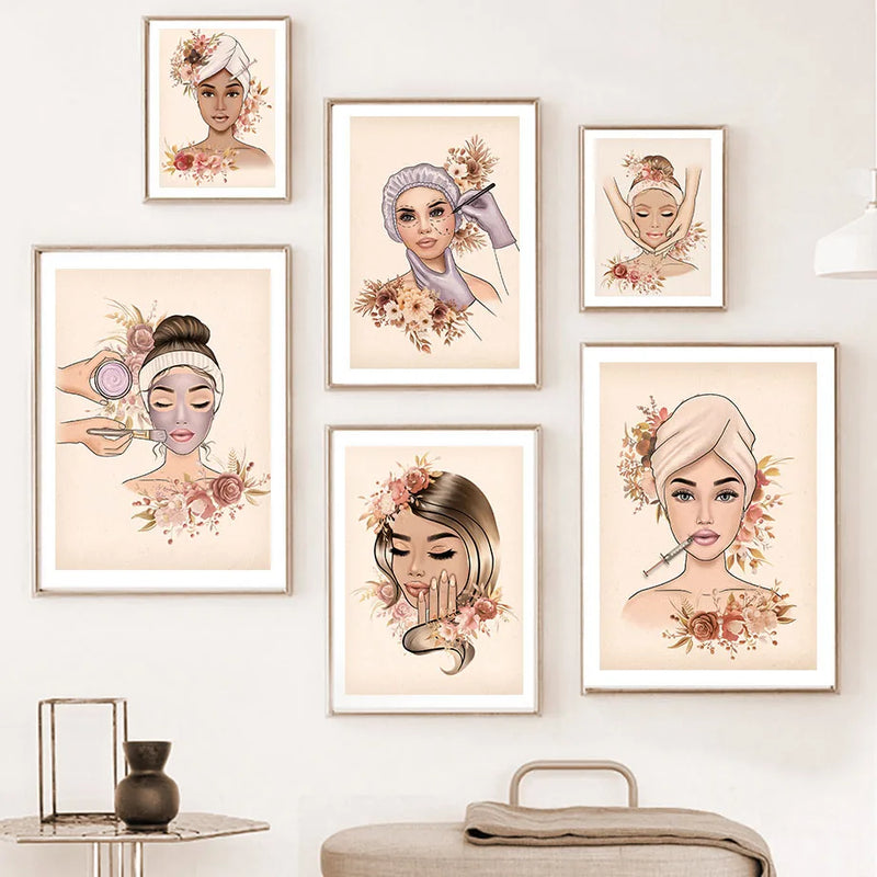 affiche esthétique de chirurgie plastique pour salon de beauté féminin