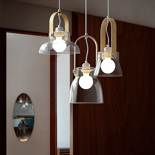 suspension moderne en verre avec fil réglable pour décoration intérieure