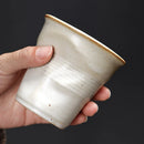Tasse en gres plissee faite main style vintage