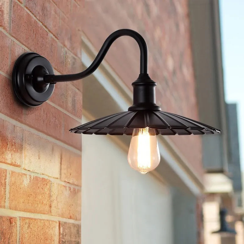 Vintage étanche applique murale lampe extérieure pour balcon porte cour couloir jardin industriel E27 appliques luminaire - vue 3 sur 13