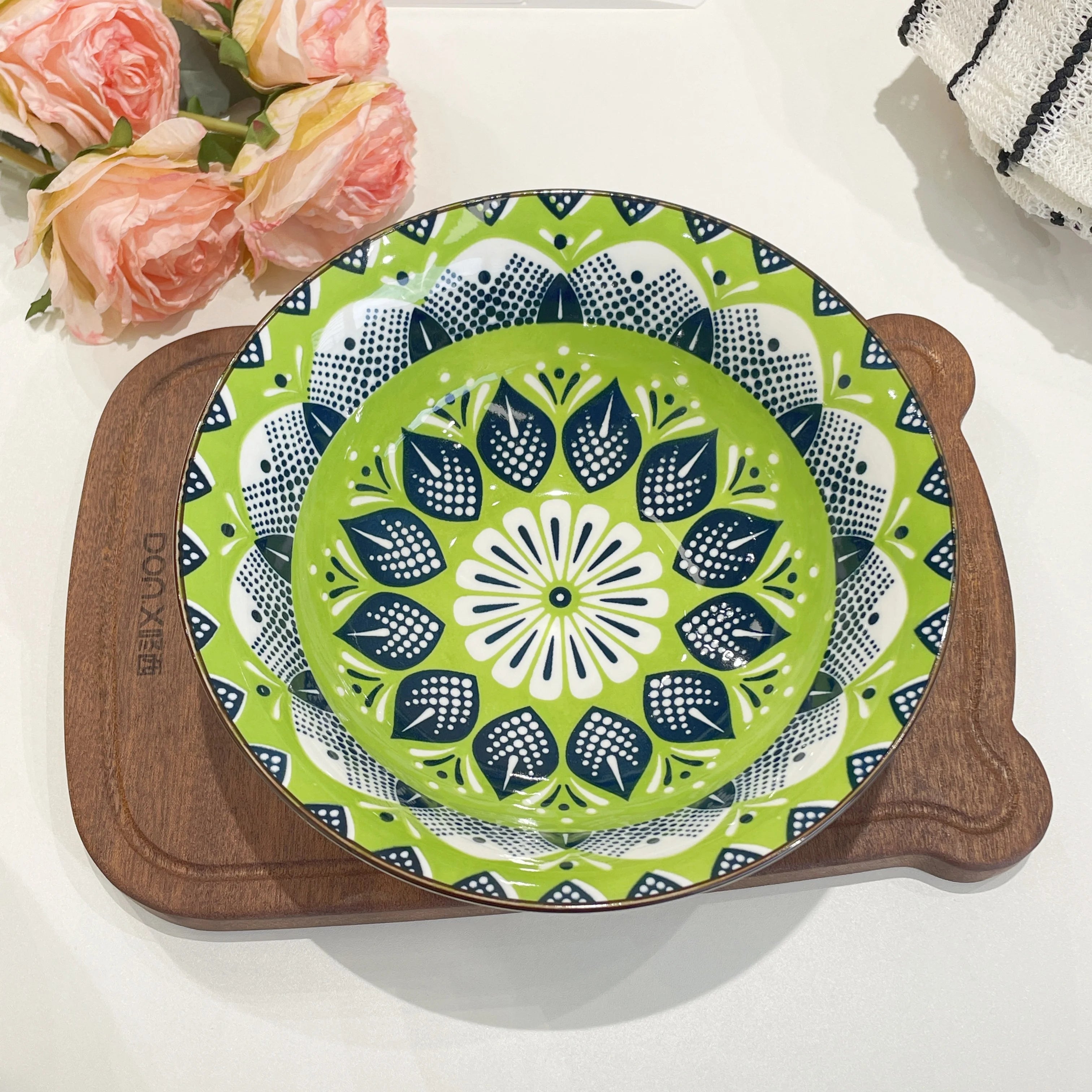 Bol céramique bohème motifs 20 cm soupe ramen
