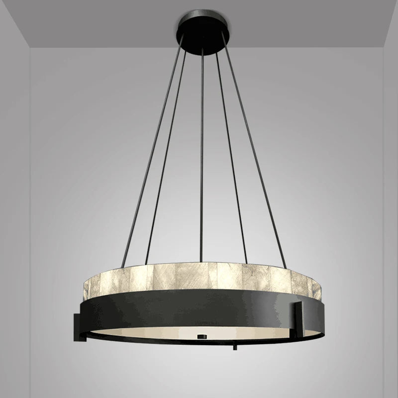 Lustre moderne en marbre avec éclairage led créatif intérieur