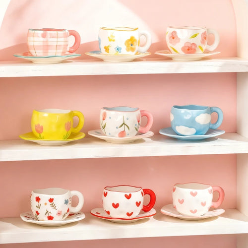 Mug céramique motif irrégulier style coréen mignon