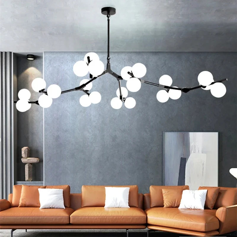 lustre style nordique moléculaire led créatif simple moderne - vue 2 sur 12