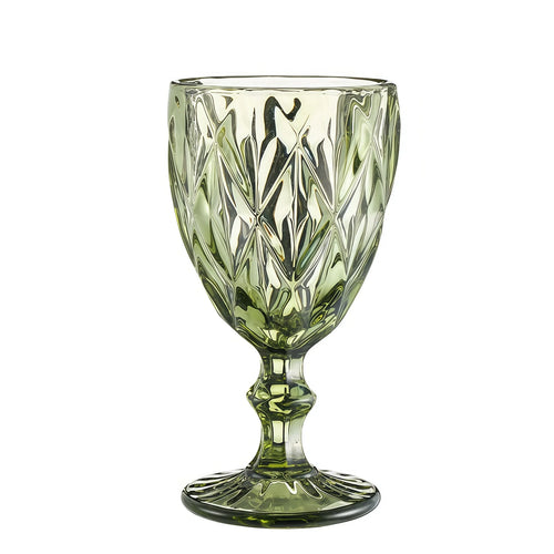 Verre a vin relief epais style retro europeen