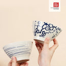 Ensemble 4 bols ceramique motif floral style japonais