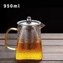 Théiere verre martelé filtre inox resistante chaleur