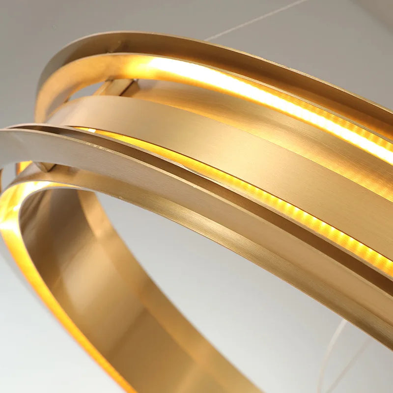 lustre en anneau post-moderne minimaliste italien led - vue 7 sur 12