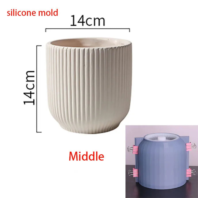 moule en silicone pour pot de fleurs créatif en ciment - vue 14 sur 14