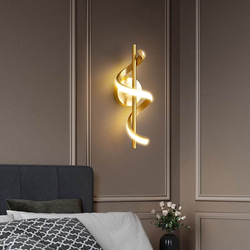 Applique murale design LED métallique ondulé Polino - vue 3 sur 9