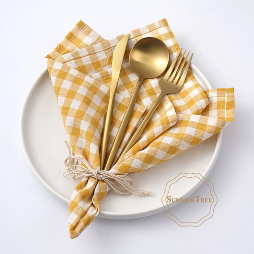 Serviette de table coton motif vichy style classique