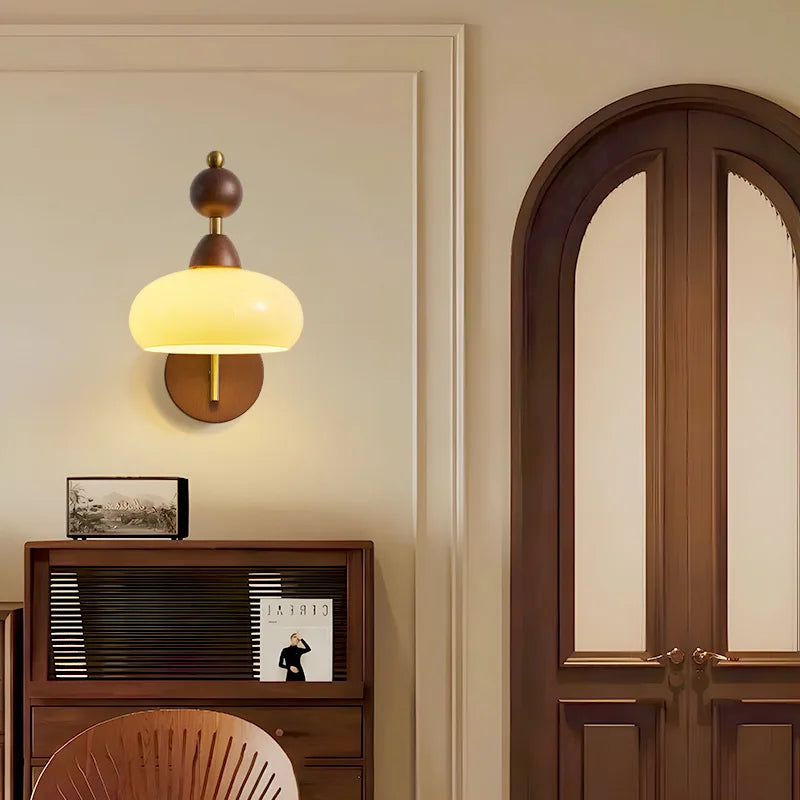 applique murale en bois et verre pour intérieur moderne - vue 5 sur 8