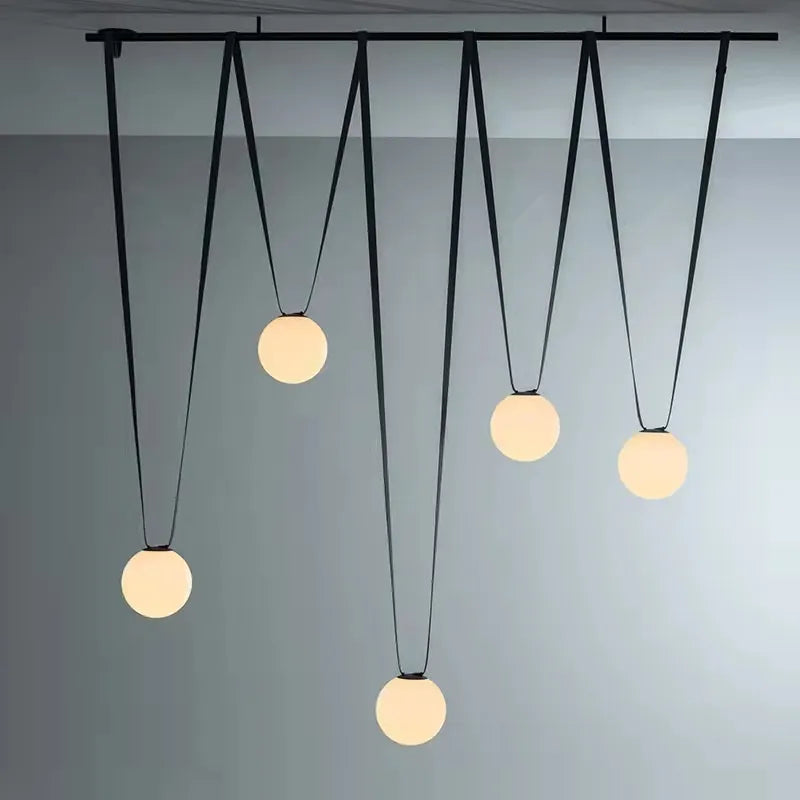 Suspension cuir artificiel noir moderne - vue 3 sur 19