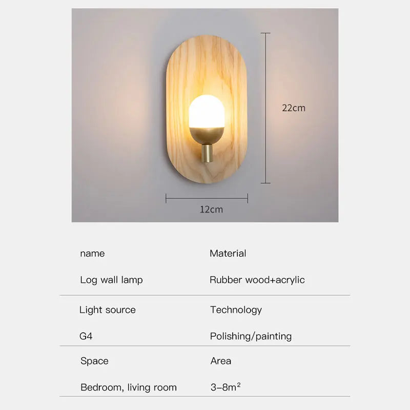 applique murale à led en bois pour décoration intérieure moderne - vue 6 sur 11