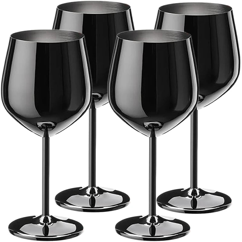 Lot de 4 verres cocktail acier inoxydable design