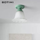 botimi plafonniers campagne verre dépoli métal vert luminaires balcon