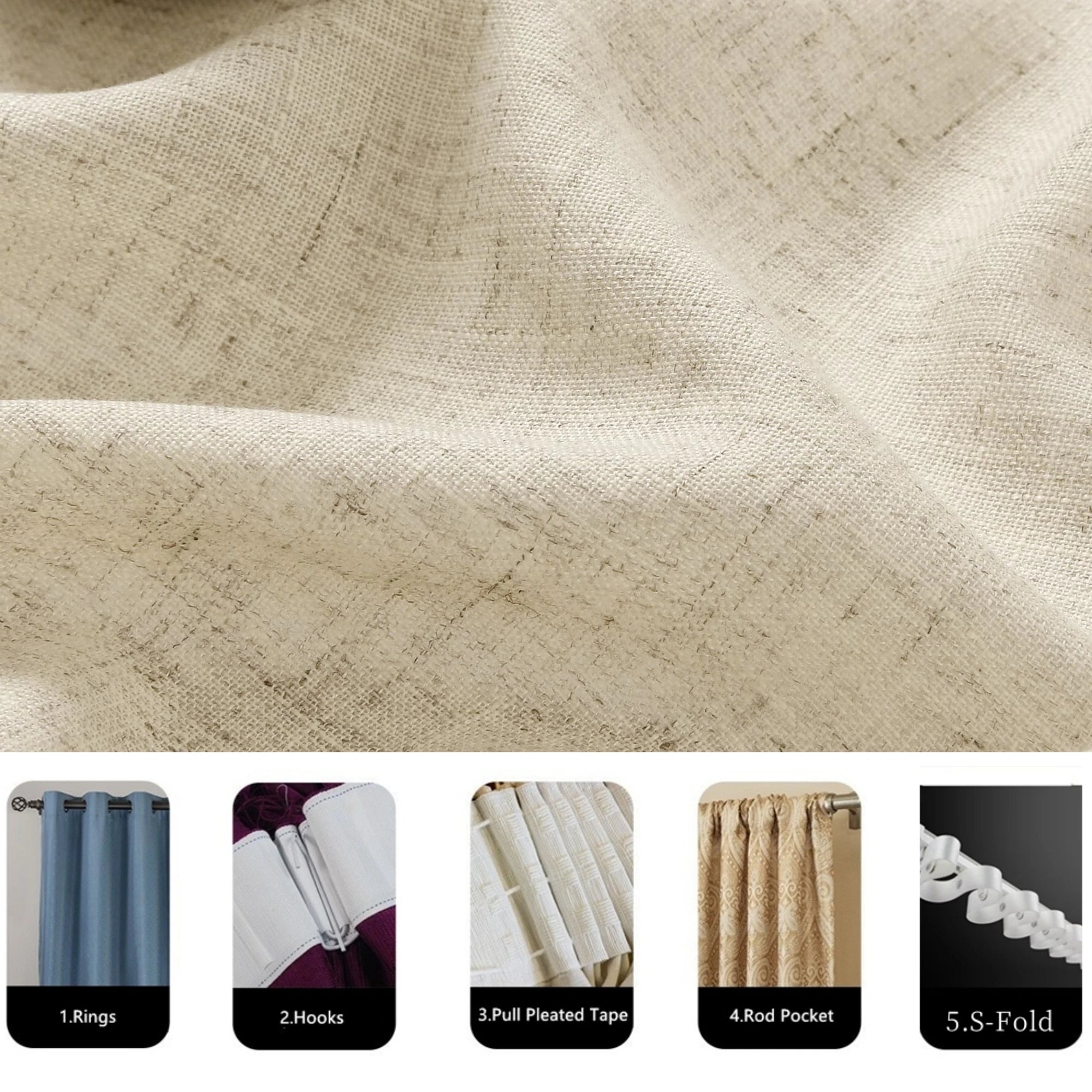 Voilage imitation lin extra long style moderne - vue 6 sur 6