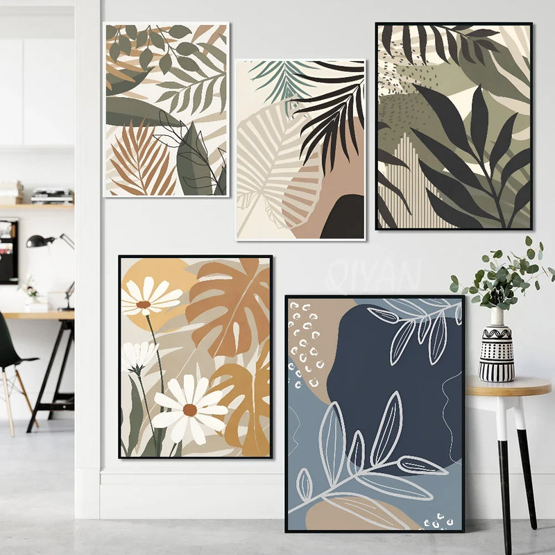 affiche artistique feuilles de palmier pour décoration intérieure