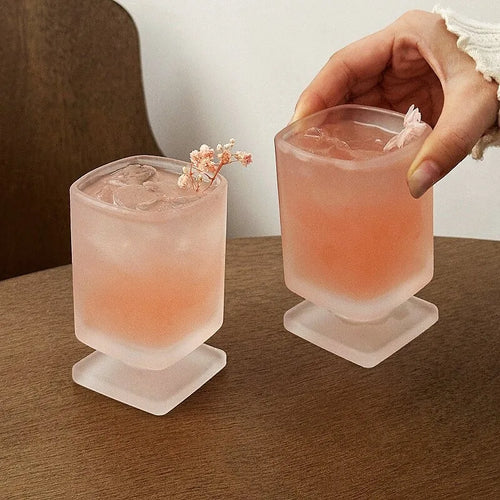 Verre carré dépoli style moderne pour boissons froides