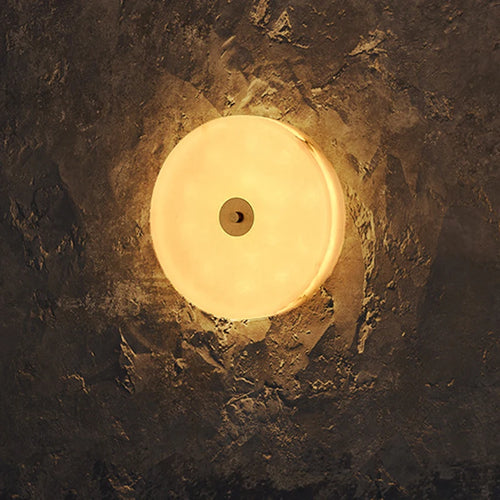 applique murale led ronde en marbre rétro-éclairage décoratif pour restaurant et hôtel